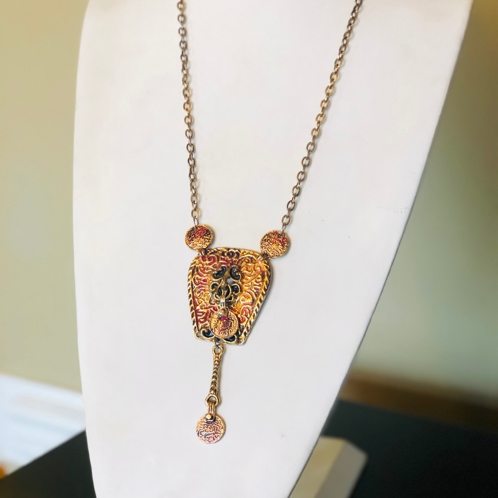 Eclectic Unique Vintage Door Knocker Long Necklace